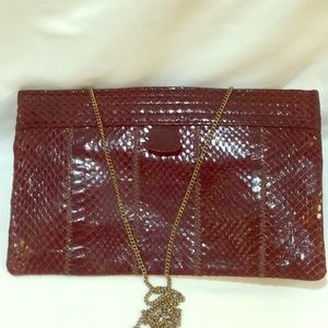 Genuine Snakeskin 3-way clutch, perfect vintage co…